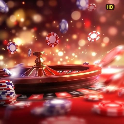 Suasana permainan kasino dengan berbagai permainan slot dan meja